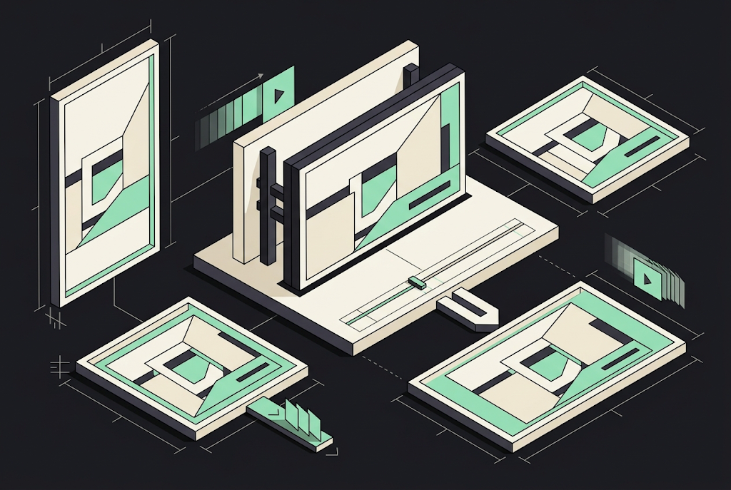 Isometric illustration of currency flowing between digital devices including a laptop, smartphone, and tablet to represent d…